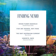 an underwater scene with the words finding nemo