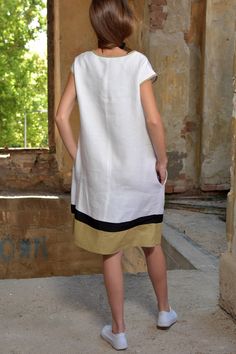 "White Dress, Plus Size Linen Dress, Summer Linen Dress ◈ Stylish and chic fashion is our shared dream! You can be sure that this piece is made with a lot of love and craftsmanship. ◈ S I Z I N G ◈ This item is available from XS to 3XL. Please, have a look at my Size Chart below before placing your order. ◈ D E L I V E R Y ◈ This item will be shipped in up to 5 days after your order was placed. We use Express worldwide shipping for all of our items. Shipping usually takes: ✈ 2-3 biz days to USA, White Linen A-line Mini Dress, White Linen Short Sleeve Mini Dress, White Linen Mini Dress With Short Sleeves, White Linen Knee-length Dress, Fitted White Linen Mini Dress, White Fitted Mini Linen Dress, White Knee-length Linen Dress, Knee-length Shift White Mini Dress, Summer White Shift Mini Dress