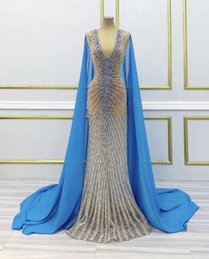 Soiree Dress, Conceptual Fashion, Diy Fashion Hacks, African Fashion Women Clothing, Sequin Embroidery, Blue Gown, فستان سهرة, African Fashion Women