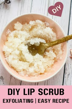 This easy DIY lip scrub recipe is made with simple ingredients, only takes a minute to make and will leave you with soft, healthy lips! As the cold weather sets in and the winter months approach, chapped, dry lips can become an all-too-common struggle. We need to get rid of the dead skin cells first—and this easy homemade lip scrub will do that for us! Making your own lip scrub isn’t only a simple and cost-effective solution, but it also allows you to choose the ingredients to your specific needs, ensuring your lips stay soft, smooth, and hydrated all winter long. Exfoliating DIY Lip Scrub Recipe with Sugar | How to Make | Natural Ingredients | Easy Recipe. Without or with coconut oil. How To Make Lip Scrub Homemade Recipes, Lip Scrubs For Chapped Lips, Natural Lip Exfoliator, Diy Lip Scrubs Recipes, 3 Ingredient Lip Scrub, Exfoliating Lip Scrub Diy, Homemade Self Care Recipes, Exfoliate Lips Diy, Lip Scrub Homemade Recipes