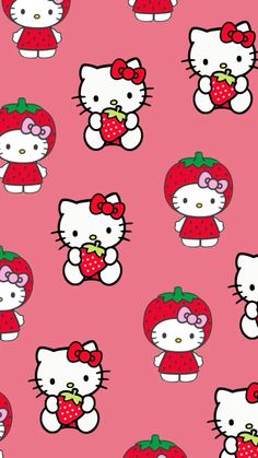 hello kitty wallpaper with strawberries and strawberrys