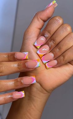 By @aksetsss French Pink Nails Acrylics, Nails Acrylics Short, French Pink Nails, Overlay Ideas, Punk Nails, Ombre Acrylic Nails