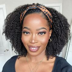 Natural Black Jerry Curly No Lace Glueless Free Part Long Headband Wig Headband Braided Wigs Bun, Jerry Curl Hair, Curly Headband Wig, Trendy Headbands, Jerry Curl, Headband Wig, Remy Human Hair Wigs, Curly Human Hair Wig, Body Wave Hair