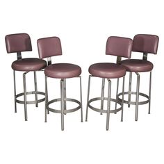 three stools with backrests are shown against a white background