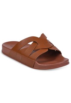 classic footbed sandal with a braided PU upper. The molded footbed has built in arch support and is produced from a soft PVC for day long comfort.Polyurethane UpperPolyurethane LiningPVC OutsolePVC FootbedSandal available in sizes 6M - 10M | Women's Braided Criss Cross Pool Slide Sandal by GaaHuu in Brown (Size M(7/8)) Spenco Sandals For Women, Pool Slide, Shoe Ideas, Footbed Sandals, Jumpsuit Jacket, Family Event, Swimsuits For All, Flat Sneakers, Slides Shoes