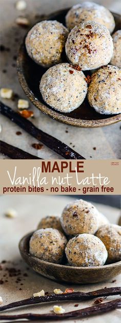 vanilla nut latte protein bites no bake grain free