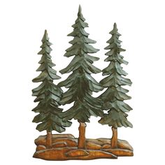 PRICES MAY VARY. 60 Day No Hassle Returns A Black Forest Decor Exclusive - A trio of pine trees stand elegantly in the beautifully hand-carved and hand-painted Pine Trees Wood Carving Wall Art. This wooden wall art measures 16"W x 24"H Tree Borders, Pine Tree Art, Santa Carving, Black Forest Decor, Carved Wood Wall Art, Forest Decor, Tree Carving, Metal Tree Wall Art, Tree Wall Decor