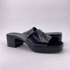 Luxury Gucci Slides With Rubber Sole, Gucci Interlocking G Slides, Gucci Black Slip-on Sandals, Gucci Slide, Gucci Cushioned Slip-on Sandals, Black Gucci Heels With 4-inch Heel, Number 13, Shoe Store, Item Number