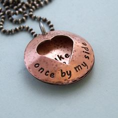 Stamped Jewelry For Valentine's Day Keepsake, Valentine's Day Keepsake Stamped Jewelry, Copper Stamped Necklace For Gift, Copper Stamped Necklace Perfect For Gifts, Hand Piercing, Different Symbols, Forever In My Heart, Memphis Tn, Heart Locket