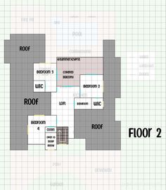 the floor plan for an apartment with two floors and one room on each side is shown