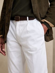 Inspired by a pair from the Banana Republic archives, these sumptuous chino pants are made from soft cotton with a special enzyme wash for plush hand feel, and a pleated front with tapered leg for a look that's always polished.  TAPERED FIT: Mid rise Cotton Textiles, Cotton Textile, Chino Pants, Chinos Pants, Banana Republic, Mid Rise, Relaxed Fit, Pants, Quick Saves