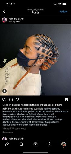 Two Braids With Locs, Dreadlock Styles For Women Black Locs, Loc Goals, Short Loc Styles, African Natural Hairstyles, Two Braid Hairstyles