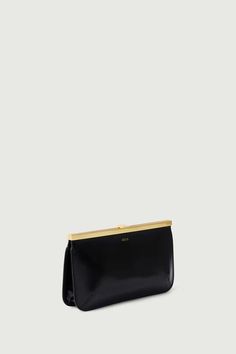 Pochette Asmar - Noir - Cuir - Femme Modern Compact Wallets For Formal Use, Elegant Compact Business Bags, Chic Black Clutch With Rectangular Case, Chic Black Rectangular Clutch, Compact Leather Bags For Formal Occasions, Luxury Rectangular Clutch With Gold-tone Hardware, Compact Leather Wallets For Formal Occasions, Compact Leather Wallet For Formal Occasions, Compact Black Bag For Formal Occasions