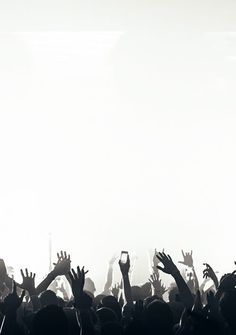 a group of people with their hands up in the air at a music festival or concert