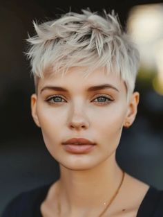 50 Top Short Haircuts for Spring 2024 Thick Hair Pixie Cut, Pixie Haircut Scarlett Johanson, Pixie 2024, Color Ideas For Short Hair, Messy Pixie Haircut, Medium Short Haircuts, Ideas For Short Hair, Hair Undercut, Short Choppy Haircuts