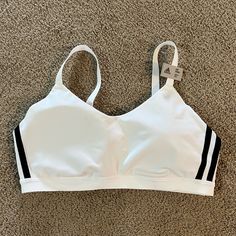 Brand New Adidas Sports Bra Adidas White Activewear With Three Stripes, White Three Stripes Activewear For Sports Season, White Sports Bra For Summer Training, White Stretch Activewear With Three Stripes, White Three-stripes Activewear For Sports Season, Summer Training White Sports Bra, Adidas Sporty Sports Bra, Adidas White Sporty Activewear, White Activewear With Three Stripes For Training