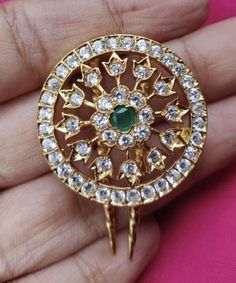 Chudamani Jewellery, Jada Billalu Designs Gold, Jada Billalu Designs, Suryudu Chandrudu Hair Pins, Big Stud Earrings, Gold Hair Accessories, Gold Necklace Indian Bridal Jewelry