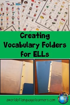 an image of a book with the title creating vocaular folders for ells