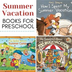 four books about summer vacation and how i spent my vacation to the beach, book for preschool