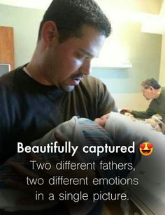 a man reading a book with another man sitting in the background and texting that reads, beautifully captured two different fathers, two different emotions in a single picture