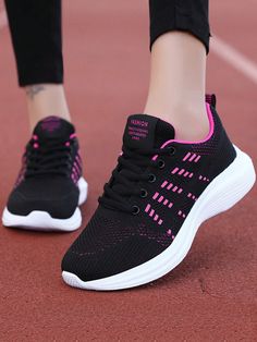 2023 Spring & Autumn New Casual Women Lace-Up Front Mesh Breathable Low-Top Outdoor Sports Sneakers Hot Pink    Fabric     Sports & Outdoor Shoes, size features are:Bust: ,Length: ,Sleeve Length: Casual Pink Sneakers For Gym, Casual Pink Sneakers For The Gym, Lace-up Running Shoes For The Gym, Casual Running Shoes For Gym, Casual Athletic Shoes, Basket Sport, Comfortable Walking Shoes, Casual Sneakers Women, Sports Sneakers