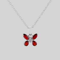 Beautiful Red Garnet "Butterfly" Pendant, Butterfly Charms Pendant, 925 Sterling Silver Pendant, Handmade Jewelry, Designer Wedding Gifts Metal : 925 Sterling Silver Gemstone :  Garnet & White Zircon  Weight :  3.50 gram White Gold Butterfly Necklace For Anniversary, Red Butterfly-shaped Jewelry Gift, Red Butterfly Jewelry For Gift, Sterling Silver Butterfly Necklace For Formal Occasions, Formal Sterling Silver Butterfly Necklace, Butterfly Shaped Gemstone Wedding Jewelry, Pendant Butterfly, Butterfly Charm, Designer Wedding