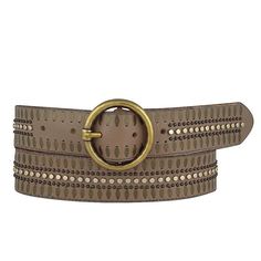 Our classic Pip design keeps getting an upgrade. Featuring the most supple of leather & bronze studded accents, this leather belt is where boho meets glam in the most natural way. The geometric patterns & round gold buckle on this leather design will give your casual outfit an interesting edge. PRODUCT DETAILS · 1 3/8" width · Premium leather · Handmade with love Handmade Leather Belt, Womens Leather Belt, Beautiful Belts, Bold Accessories, Belt Design, Studded Belt, Studded Leather, Buckle Belt, Leather Buckle