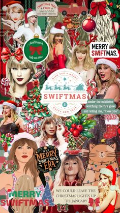 a collage with many different pictures and words on it, including christmas themed items