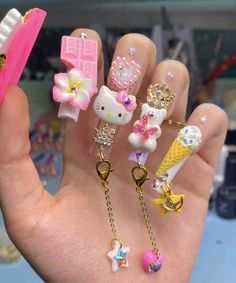 Indie Nails, Deco Nails, Kitty Aesthetic, Asian Nails, Hello Kitty Aesthetic, Tier 1, Y2k Nails, Exotic Nails, Really Cute Nails