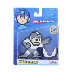 the mega man figure is in its package