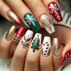 Turn heads with this icy yet glamorous look. But what’s the hidden twist? See for yourself! #christmasnailsacrylic Xmas Acrylic Nails, Nails Xmas, Christmas Press On Nails, Christmas Nails Acrylic, Nails For Women, Nail Forms, Xmas Nails, Nail Charms, Christmas Nail Art