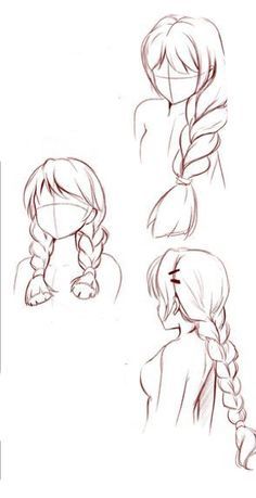 some drawings of different hairs and braids