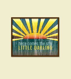 there comes the sun, little daring framed print on wood by design express - click to enlarge