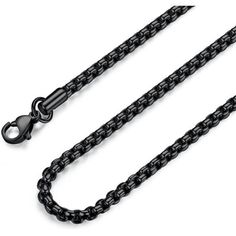 Item Display: Length18 Inches Item Width: 4 Millimeters Material: Stainless Steel Metal Type: Stainless Steel Clasp Type: Lobster Chain Type: Rolo *Long Time Color-Retaining And Maintenance Free---Black Chain For Men With Excellent Plating Craftsmanship And Handwork Can Keep Its Glossy Color Long Time; No Need To Take It Off When Bathing, Sleeping Or Doing Sports *Perfect Gift---A Necklace For Men Women Who Appreciates Simple And Elegant Black Jewelry; Perfect Gift Idea For Unisex, Boys, Girls, Black Stainless Steel Chain Necklace, Black Metal Box Chain Necklaces, Black Metal Necklace With Box Chain, Elegant Black Stainless Steel Chain Necklace, Black Stainless Steel Chain Necklace With Adjustable Chain, Black Link Stainless Steel Necklaces, Black Metal Jewelry With Box Chain, Black Metal Link Necklace, Black Stainless Steel Chain Necklace As Gift