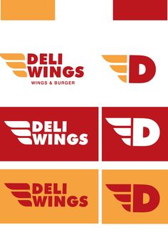 logos designed for del wings and burgers