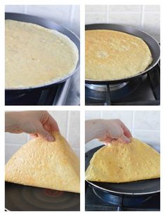 the process of making tortilla bread in a skillet