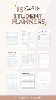 the ultimate printable student planner for students to use in their homes and school days