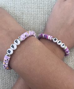 These bracelets are the sweetest way to show your best friend how much you care about them. The colors are also very beautiful and unique compared to other friendship bracelets you might see. Trendy Purple Friendship Bracelets As Gift, Adjustable Purple Bracelets For Best Friend Gift, Adjustable Purple Bracelet For Best Friend Gift, Adjustable Purple Bracelet For Best Friend, Cute Purple Jewelry For Friendship, Trendy Letter Beads Friendship Bracelets As Gift, Trendy Friendship Bracelets With Letter Beads As Gift, Trendy Letter Beads Friendship Bracelet As Gift, Trendy Personalized Friendship Bangle Bracelets