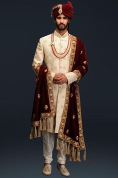 Ivory thread work sherwani set by Gujralsons | Carmaonline shop | Sherwani for men wedding, Wedding dresses men indian, Marriage dress for men Marriage Dress For Men, Indian Groom Dress, Baju Kahwin, Sherwani For Men Wedding, Wedding Kurta For Men, Groom Dress Men, Wedding Outfits For Groom, Indian Groom Wear, Wedding Dresses Men Indian