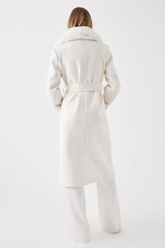 Cocoon yourself in fashion with this coat that is as stylish as it is warm. Elevate your day-to-day outerwear or wear it over a party dress for the ultimate winter wedding look. Featuring a detachable fur collar and concealed button fastening. Model is 5ft 7in/1.75m and wears a size UK10. Belted Wrap Coat, Wedding Look, Wrap Coat, Faux Fur Collar, Women's Coats & Jackets, Wedding Looks, Faux Fur Coat, Fur Collar, Fur Collars