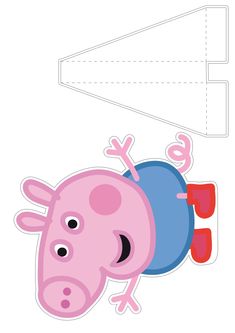 a pink pig laying on its back with the letter e above it