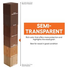 a tall wooden block with the words semi transparent on it