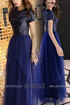 10% off now|Free shipping world-wide. Blue Long Tulle Formal Party Dress With Sequined Short Sleeves at GemGrace. Click to learn our pro custom-made service for wedding dress, formal dress. View #BridalPartyDresses for more ideas. Short Sleeve Evening Dress For Prom Season, Short Sleeve Evening Dress For Prom, Short Sleeve Sequined Evening Dress For Prom, Short Sleeve Sequin Evening Dress For Party Season, Prom Evening Dress With Sequins And Short Sleeves, Short Sleeve Sequin Evening Dress For Formal Events, Short Sleeve Sequin Evening Dress For Formal Occasions, Sequin Short Sleeve Evening Dress For Formal Occasions, Short Sleeve Sequin Prom Dress