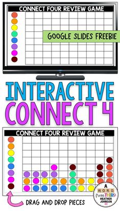 the interactive connect game for kids to play on tv or in the living room with text overlay