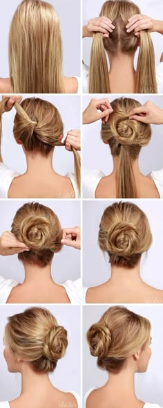 easy updo - Google zoeken Super Hair, Makeup Wedding, Pompadour, Messy Hairstyles, Trendy Hairstyles, Bun Hairstyles, Diy Hairstyles