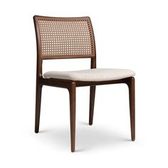 Charlotte Boucle Upholstered Cane Armless Side Chair Dining Chairs LOOMLAN By Urbia British Colonial Dining Table, Contemporary Dining Room Design, Cane Dining Chairs, Cane Dining Chair, Chairs Dining, Upholstered Fabric, Contemporary Aesthetic, Furniture Dining Chairs, Side Chairs Dining