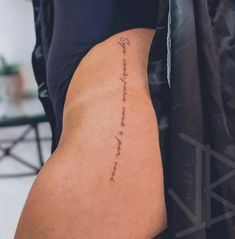 Unique Tattoo Spots, Side Of Thigh Tattoo, Manana Sera Bonito Tattoo, Thigh Tattoo Quotes, Side Thigh Tattoos, Finger Tattoo For Women, Hand And Finger Tattoos, Flame Tattoos