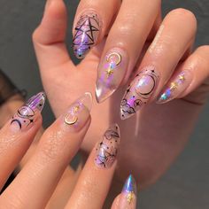 Stunning nail set😍✨☁️ 📷 magianegranails #witch #witchcraft #witchesofinstagram #witchyvibes #witchy #witchaesthetic #witchythings #witches #witchesofig #witchlife #witchessociety #instawitch #witchylife #witchystuff #witchvibes #witchstyle #witchyways #witchesdoitbetter #witchplease #nails #nail Maquillage Yeux Cut Crease, Ideas Uñas, Witch Nails, Witchy Nails, Summer Gel Nails, Magic Nails, Goth Nails, Nails Desing, Fire Nails