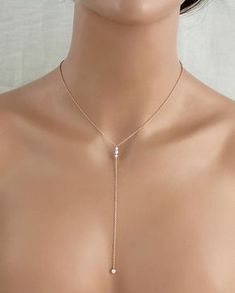 Rose gold Layering necklace Dainty Bridal necklace Bridal Elegant Sterling Silver Lariat Charm Necklace, Minimalist Rose Gold Layered Necklace With Adjustable Chain, Adjustable Chain Necklace For Layering, Dainty Long Chain Necklace For Wedding, Dainty Long Rose Gold Necklace, Rose Gold Jewelry With Delicate Chain For Layering, Elegant Rose Gold Drop Necklace With Delicate Chain, Minimalist Rose Gold Layered Necklace With Delicate Chain, Delicate Rose Gold Necklace For Layering