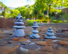 some rocks stacked on top of each other